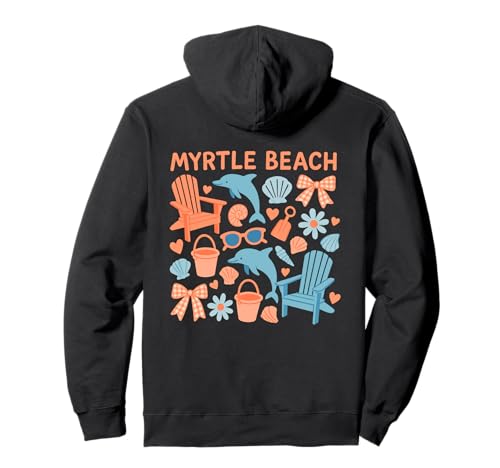 Myrtle Beach Coquette Delfín Conchas Verano Sudadera con Capucha