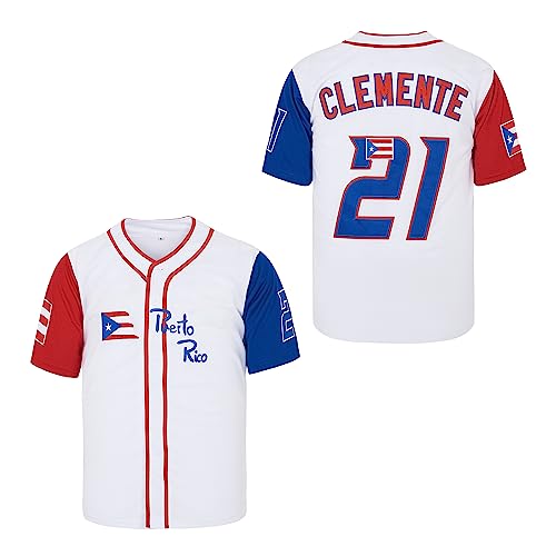 Amazon.com: Youth #21 Roberto Clemente Baseball Jersey, Puerto
