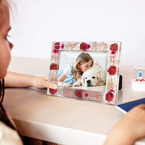 Fonmy Pink Flowers Picture Frame 4X6 Acrylic Frame For Wall Decor And Tabletop Display Worth Memorial Gifts Picture Frames Unique Photo Frame As Home Decoration… #TOP2