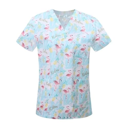 XUMKFJRE Ropa de enfermería for Mujer, Estampados, Accesorios, Uniformes médicos, Hospital, Enfermeras, Salones Belleza, for para Enfermeras y Personal de enfermería(S3DHS0116,2XL)