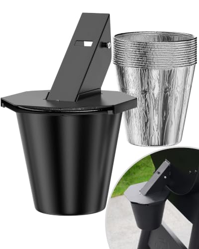 Upgraded Grease Bucket with Lid & 12-Pack Liners - Modified Traeger Accessories Drip Bucket for Traeger Pit Boss Z Grills Recteq and More Smoker Bucket with Grease Catcher for Pellet Grill