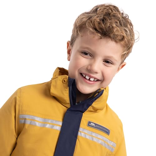 Trespass Kids Waterproof Jacket Laytone - Padded Waterproof Raincoat for Kids with Detachable Hood & Removable Fur Trim, Taped Seams, 2 Zipped Pockets - Image 3