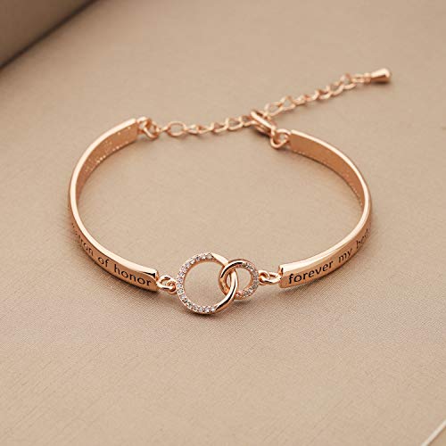 Zuo Bao Wedding Jewelry Maid of Honor Gift Today My Maid of Honor Forever My Best Friend Sister Bracelet Wedding Proposal Gift for Bridesmaid Flower Girl4