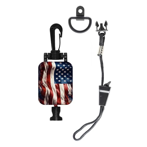 Gear Keeper CB Radio Microphone Keeper - Retractable Mic Holder With Heavy Duty Snap Clip Mount for Truck Radio - CB Radio Accessories With Lanyard & Mounting - USA Made (Stars & Stripes)