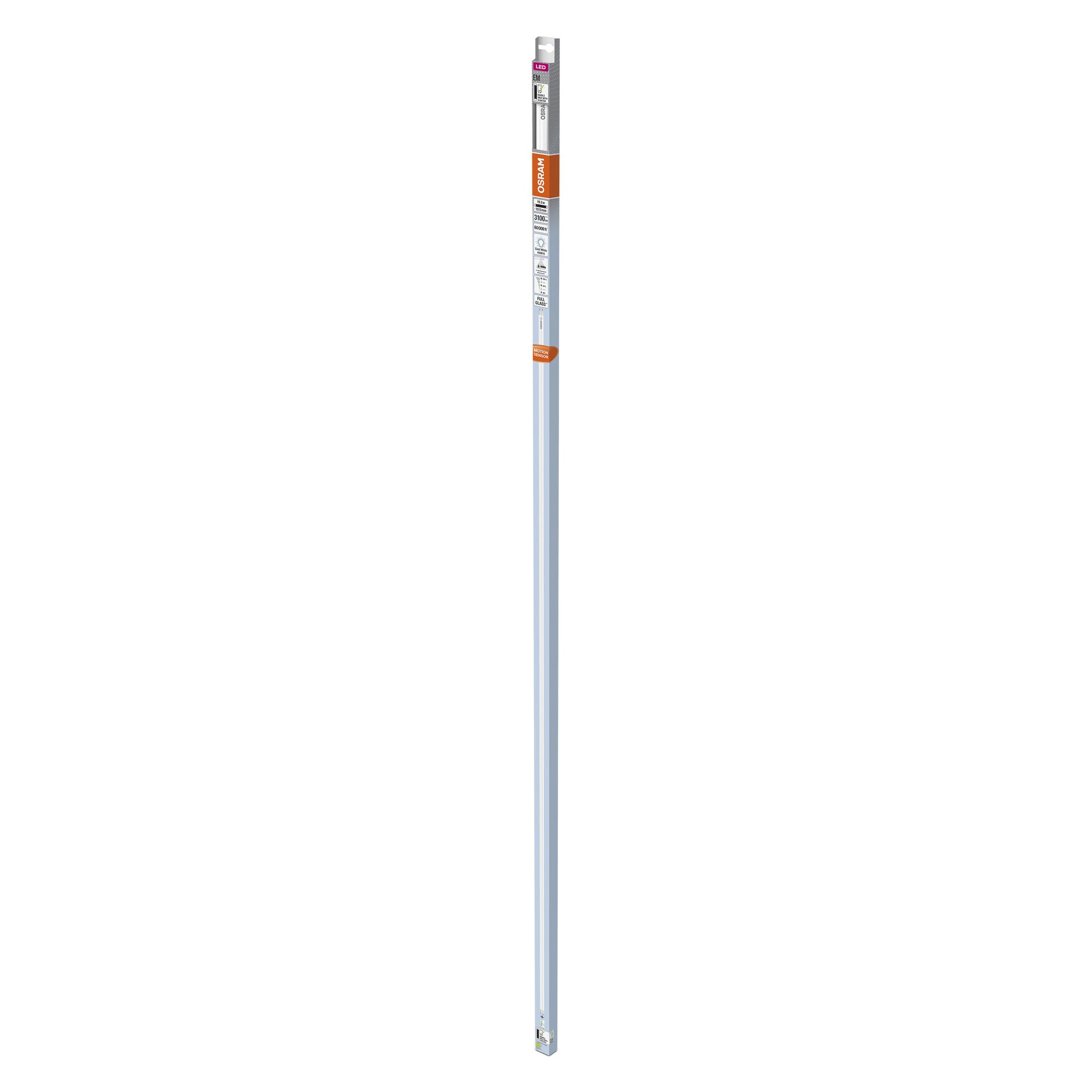 OSRAM Tubos LED de con sensor de microondas integrado para balastos electromagnéticos, 19.3 W, G13, tubo, doble eDino, 4000 K, vidrio con protección de rotura, blanco frío, paquete de 8