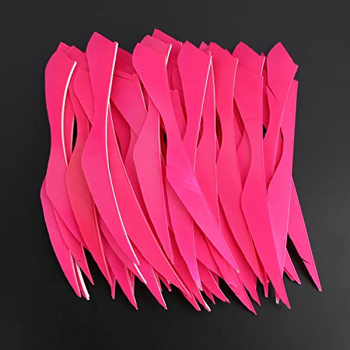 Limaity 50Pcs 5Inch Feather Fletching Vanes Right Wing Natural Arrow Feathers Big Turkey Feathers For Diy Archery Hunting Targeting Arrows (Pink) #TOP5