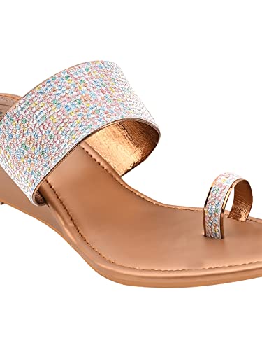 Image of SilverArrow Fashionable Stylish Ethnic Heel Sandal Wedges Sandal Sandal For Womens And Girls
