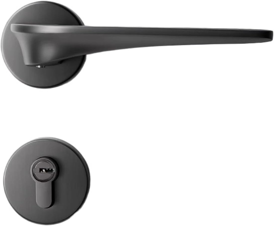 Door Lock Indoor Bedroom Silent Magnetic Wooden Door Lock Gray Black Split Door Lock Household Lock(Silent Door Lock)