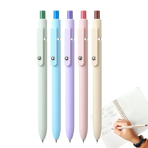 Generico Bolígrafos de gel, bolígrafos de tinta de gel | Bolígrafo firmado fino - Juego de 5 bolígrafos de escritura lisos con barril suave al ,bolígrafos retráctiles para tomar notas para estudiantes