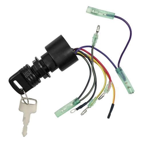 Boat Ignition Switch with Keys Compatible with Mercury 87-17009A2 87-17009A5 17009A2 Sierra MP41070-2 MP41070-1 MP41070 3 Position 6 Wires 2 Keys