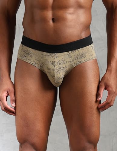 Image of U.S. Polo ASSN. Mens OEB16 Low Rise Printed Underwear Briefs - Pack of 3