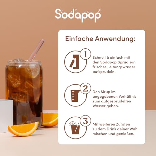 Sodapop Sirup afri cola zero, ohne Zucker, schnell & einfach zubereitet, 1 Flasche ergibt 10 L Fertiggetränk, 500 ml