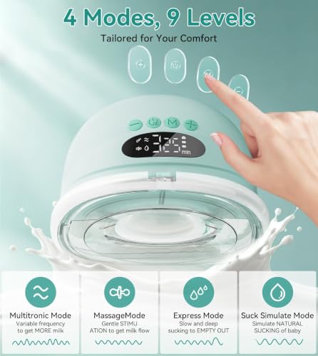 Image of NCVI Wearable Breast Pump for Moms, <42dB for Office HomeTravel (Green)