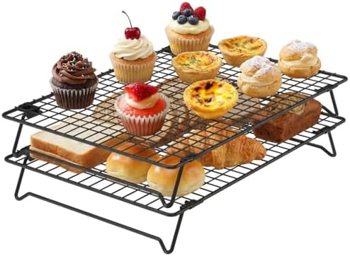 13.4" × 9.4" Stackable Cupcakes Cooling Racks – 2-Pack Nonstick C...