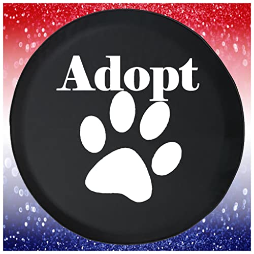 Spare Tire Cover - Tire Accessories for SUV's, Campers, RV's, Trucks, and More | Adopt Paw Print Dog Black 30 Inch