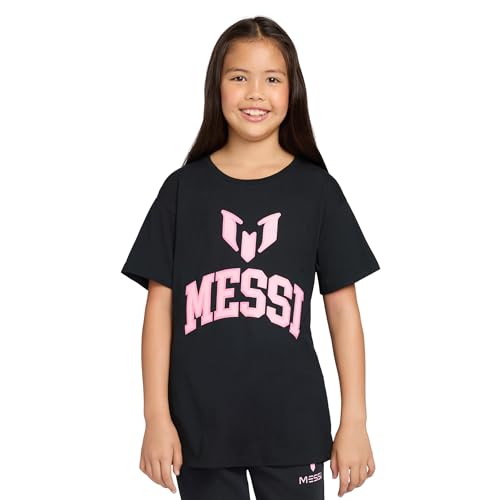 Image of Messi Girls' Lifestyle Short Sleeve T-Shirt, Slim-fit Graphic Tee