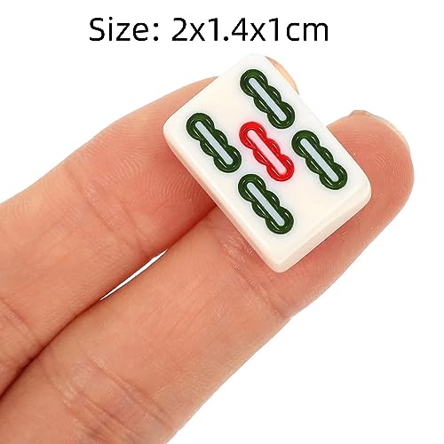 HEYOUTH Mini Mahjong Game,Majongsteine Spiel,Mahjong Brettspiel,Traditionelles Chinesisches Mah Jong Set Mit 144 Majong Spielsteine,for Leisure Travel Party Family Games