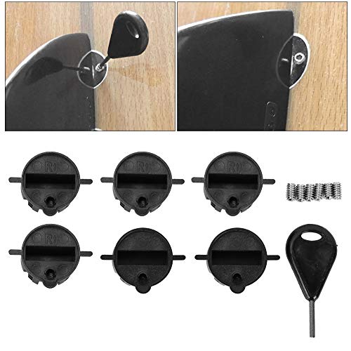 6pcs Black White Plastic Cup Plug Surfboard Round Fin Plug G5 Box Fin Plug ew Key for Surfing Accessories (Black),Rowing