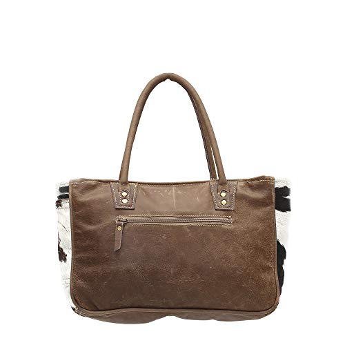Image of Myra Bag Cow Print Purses for Women - Canvas and Hairon Bag with Leather Shoulder Strap, Western Style Women's Purses