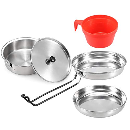 Popote de camping avec casserole, poêle et tasse | Set de cuisine pour randonnée - 2