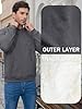 Vorvowry Hoodies for Men UK Warm Thick Fleece Lined Thermal Hooded Pullover Jumper Casual Hoody with Kangaroo Pocket Dark Gray XXL #5