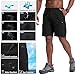 Jessie Kidden Mens Outdoor Casual Expandable Waist Lightweight Water Resistant Quick Dry Fishing Hiking Shorts #6222-Black,32