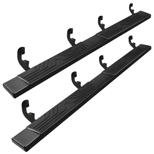 PZ 6.5" Crew Cab Running Boards for 2019-2026 Chevy Silverado/GMC Sierra 1500, 2020-2026 for 2500HD 3500HD Black Aluminum Alloy Side Steps Rails Nerf Bars Ridge Pattern