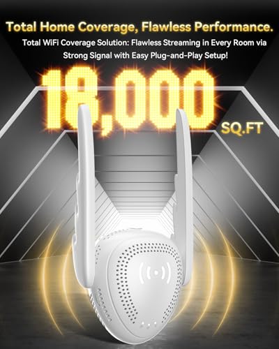 Image of 2026 Upgraded WiFi Extender High-Speed Wireless Internet Repeater with Ethernet Port, 15X Faster Signal Amplifier, Works with 99% Router
