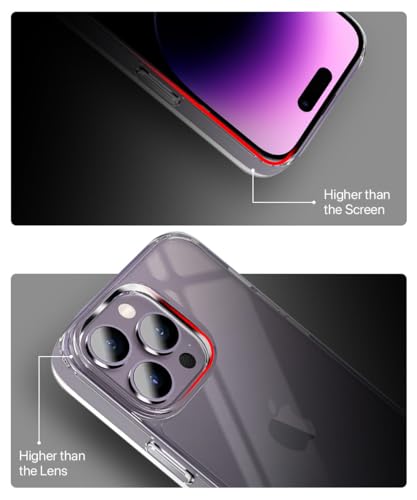Image of WOW IMAGINE Crystal Clear Transparent Back Case Cover for Apple iPhone 14 Pro | Full Device & Camera Protection Shockproof TPU | Flexible Silicone Back Cover Case - Transparent