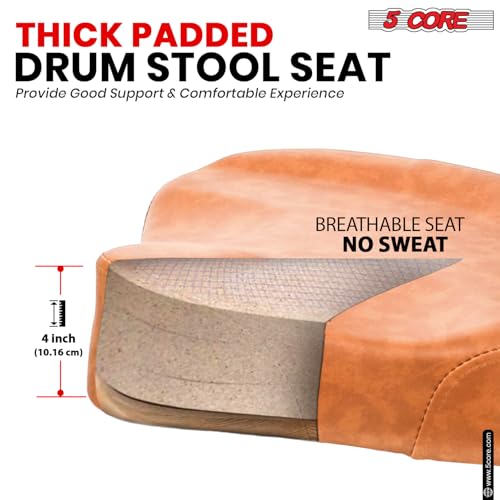 5 Core DS CH BR REST Drum Throne With Backrest Adjustable Guitar Chair Thick Memory Foam Saddle Seat Removable Motorcycle Style Drum Stool thumb #1