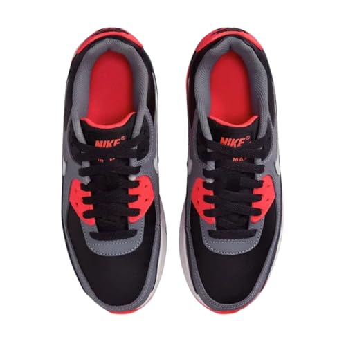 Nike Air Max 90 Big Kids' Shoes (HF6358-005, Black/Cool Grey/Bright Crimson/Photon Dust)3