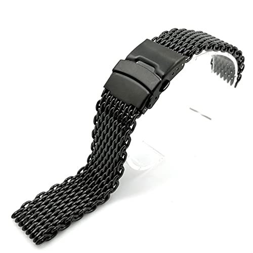 Malla de tiburón milanesa transpirable de acero inoxidable 20mm para reloj