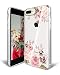 JAHOLAN iPhone 6 Plus Case, iPhone 6S Plus Case Girl Floral Clear TPU Soft Slim Flexible Silicone Cover Phone case for iPhone 6 Plus iPhone 6S Plus - Pink Rose Flower