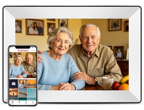 Frameo 10.1inch Digital Picture Frame WiFi Smart Digital Photo Frame 1280 * 800 IPS HD Touch Screen,16GB Memory Auto-Rotate,Share Photos/Videos Instantly via Frameo App from Anywhere