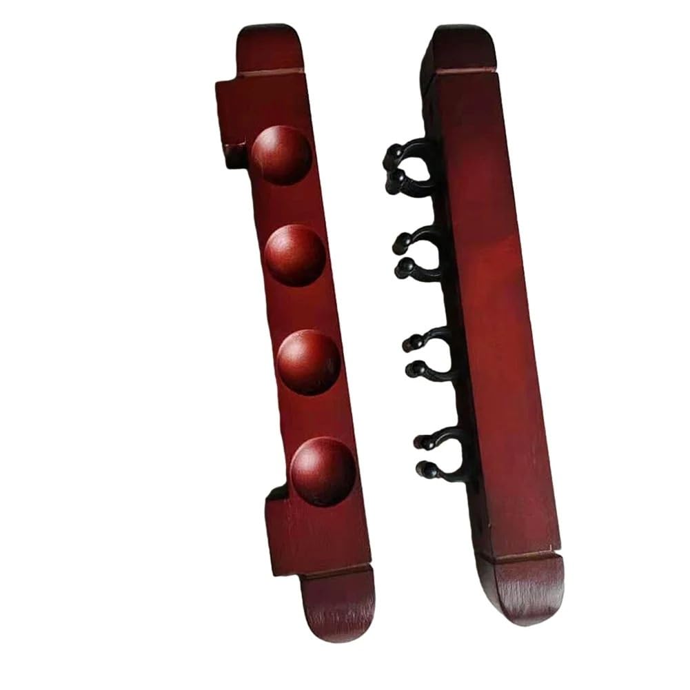 IRFHDCX Pool Cue Holder Pool Cue Racks Billiard Wooden Holder 1 Pair 270 * 30 * 30mm(Red)