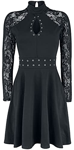 Fashion Victim Gothicana by EMP Robe Dentelle Retroussée Femme Robe mi-Longue Noir XXL Cover