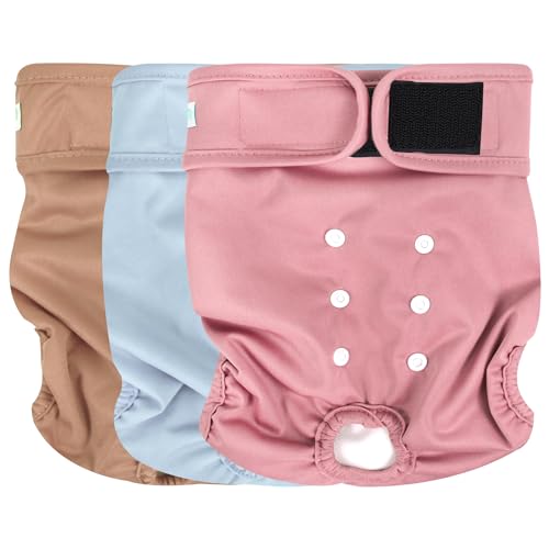 Image of wegreeco Washable Dog Diapers Female Highly Absorbent Reusable Diapers for Doggie in Heat Dog Period for Heat Cycle, 3 Pack (XX-Large