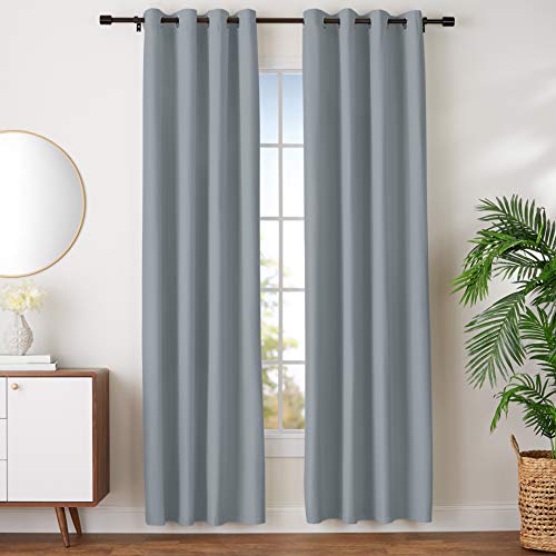 AmazonBasics Room Darkening Blackout Window Curtains with Grommets - 42" x 96", Dark