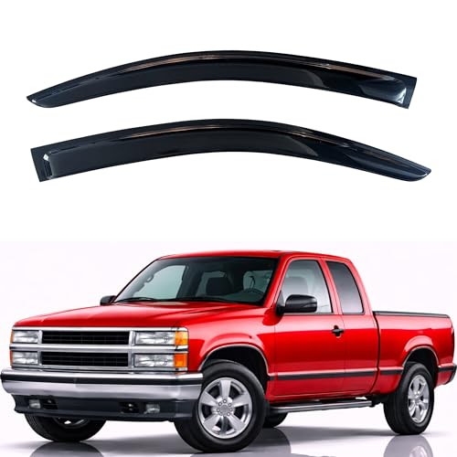 Image of KPY Rain Guards Fit for 1988-1999 Chevrolet /GMC C /K 1500 2500 3500 Extended Cab, Out-Channel Window Visors Vent Wind Deflectors 2PC, Truck Accessories for 1995-1999 Chevy Tahoe, 1992-1994 Chevy Blazer