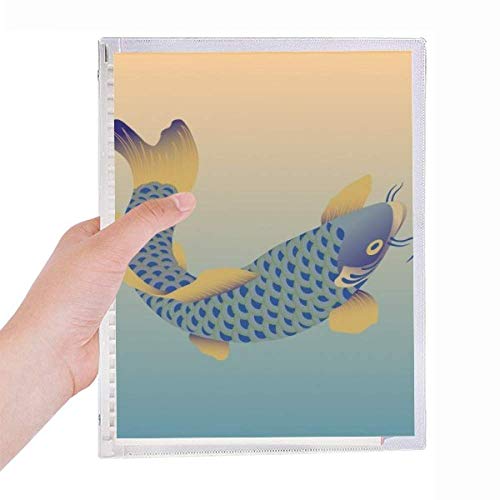 Carnet de notes en spirale rechargeable motif poissons bleus cahier Painting Culture