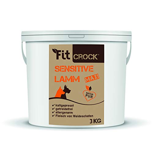 cdVet Fit-Crock Hundefutter trocken Sensitive Lamm Maxi 3 kg, getreidefrei