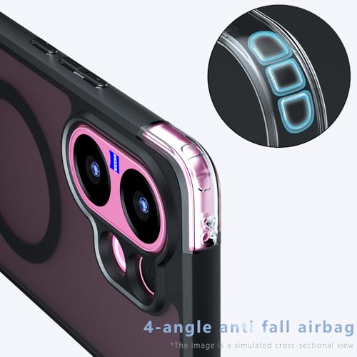 Image of Back Cover for Vivo V60 5G / Vivo T4 Pro 5G | Shockproof PC + TPU Magnetic Support Protective Bumper Case Translucent Cover (Vivo V60 5g)