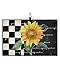 Close-up Sunflower Famrhouse Golf Towel with Carabiner Clip, Poster Retro Black Buffalo Plaid Microfiber Waffle Pattern Golf Towel, Golf Accessories for Cleaning Clubs and Balls, 24x16 in