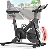 Superun Cyclette da Casa Magnetica a 32 Livelli, Cyclette per Casa Controllo APP, Cycletta Spinning Ultra Silenziosa, Spin Bike Sedili Comodi e Traspiranti, Aerobico Domestico, Supporto fino a 136KG
