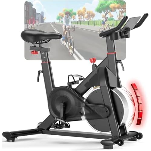 Superun Bicicleta de Interior equipada con APP Exclusiva, 32 Niveles de Resistencia, Bicicleta de Ejercicio, Capacidad Máxima de Carga de 136 kg, uso en Gimnasio en Casa