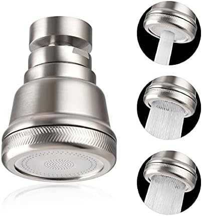 Srmsvyd Kitchen Faucet Sprayer head Attachment 360° Rotatable Soild Brass Moveable Kitchen Tap Head High Pressure Faucet Booster Easy to Wash Dishes Wash Vegetables and Wash Fruits（brushed nickel）