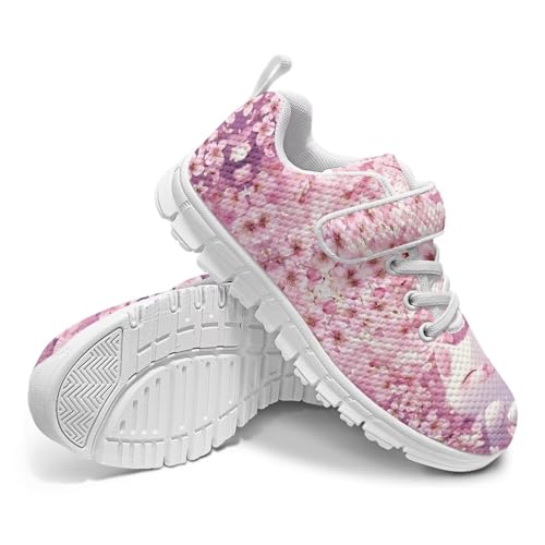 Doojoayie Tennis Shoes Hook and Loop Sport Shoes for Little Girls Pre School2