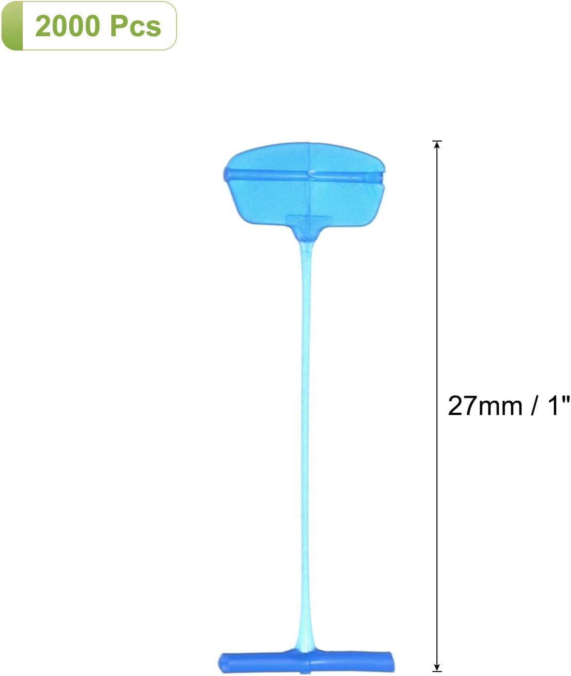 MECCANIXITY 2000 Pcs Standard Tagging Barb Fasteners, 1 Inch Blue Tagging Gun Fasteners Tagging Gun Refill Plastic Garment for Clothing Fine Stitch Price Refills Tag Label