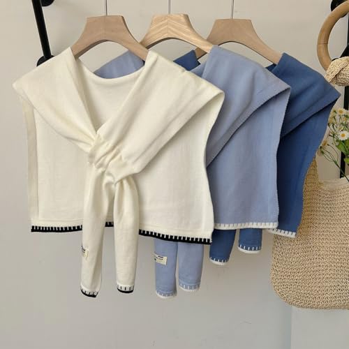 Knitted Shawl Wraps for Women Designer Cardigan Vintage Scarf for Women Knotted Shoulder Tops Cape Travel Scarves4