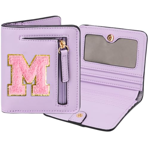 Image of Birthday Gifts for Teen Girl Kids Wallet Little Girl Wallets | Small Initial Kid Wallet for Girl Rfid Wallet Preppy Stuff Gifts for Girls 8-12 Purple M